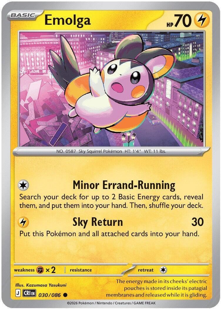 Image for Emolga (030/086) (ME04: Chaos Rising) (CRI) - Pokemon