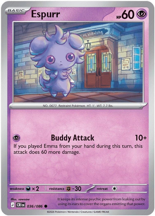 Image for Espurr (036/086) (ME04: Chaos Rising) (CRI) - Pokemon