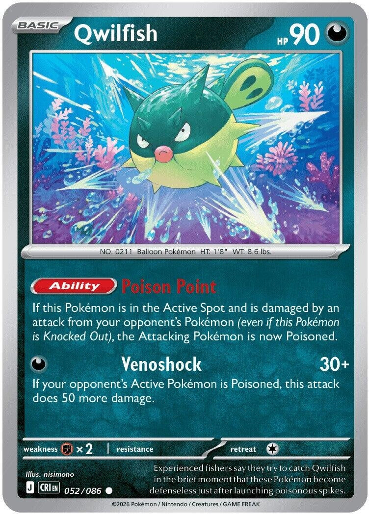 Image for Qwilfish (052/086) (ME04: Chaos Rising) (CRI) - Pokemon