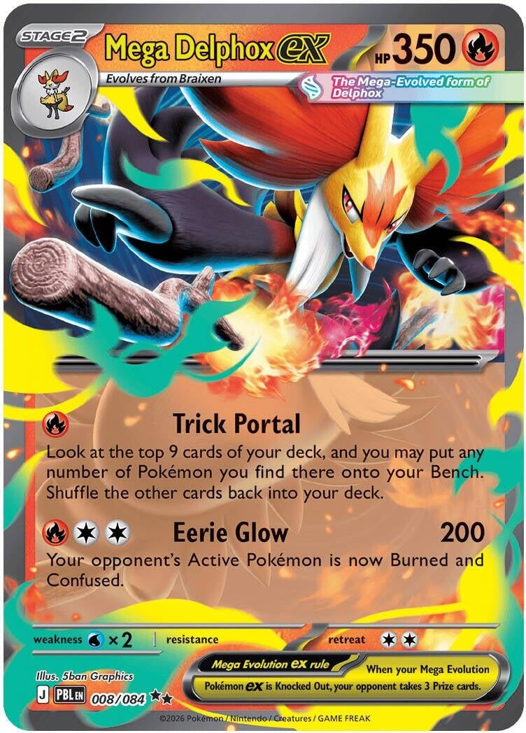 Image for Mega Delphox ex (008/084) (ME05: Pitch Black) (PBL) - Pokemon