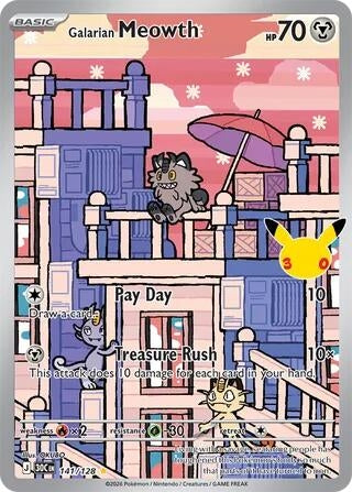 Image for Galarian Meowth (141/128) (ME: 30th Celebration) (30C) - Pokemon