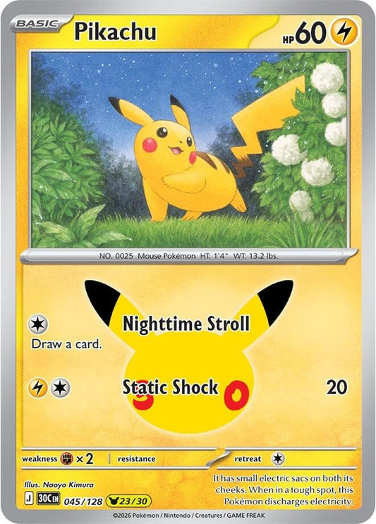Image for Pikachu (045/128) (ME: 30th Celebration) (30C) - Pokemon