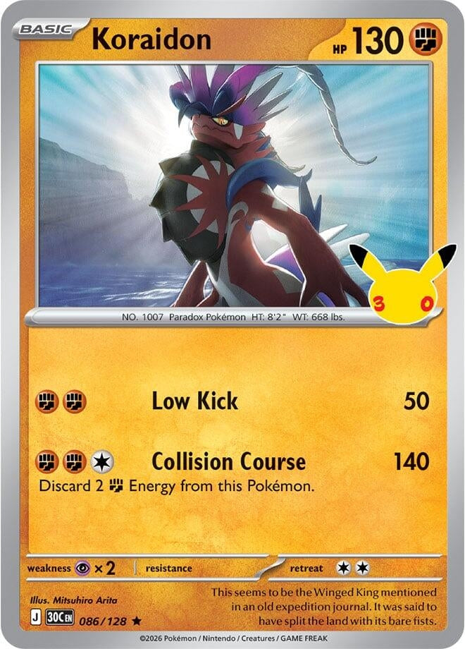 Image for Koraidon (086/128) (ME: 30th Celebration) (30C) - Pokemon