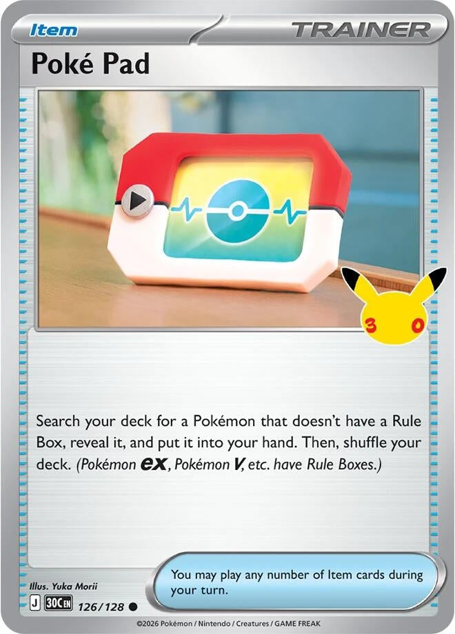 Image for Poke Pad (126/128) (ME: 30th Celebration) (30C) - Pokemon