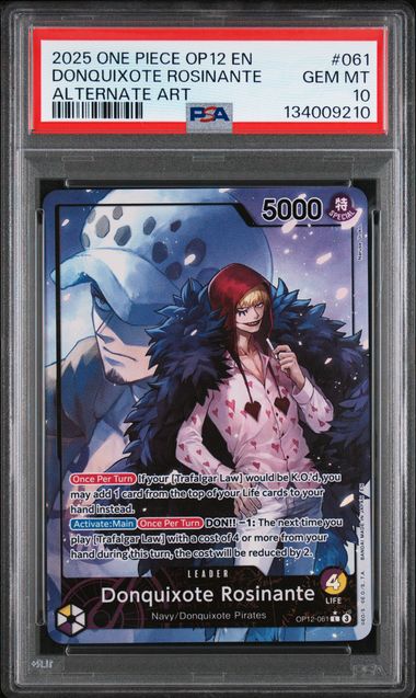 PSA 10 - ONE PIECE OP12-LEGACY OF THE MASTER #061 DONQUIXOTE ROSINANTE AA