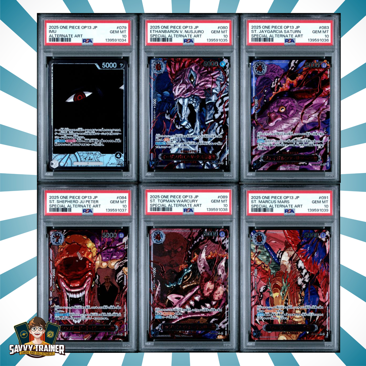 PSA 10 SEQUENTIAL SET - OP13 JAPANESE DEMON GOD PACK