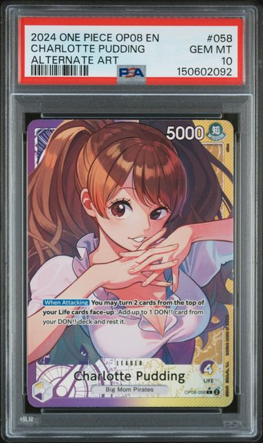 PSA 10 - 2024 ONE PIECE OP08-TWO LEGENDS #058 CHARLOTTE PUDDING AA