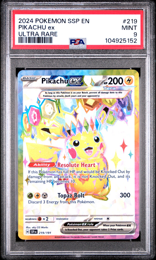 Pikachu Ex 219/191 - PSA 9