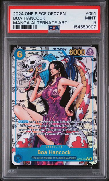 PSA 9 - 2024 ONE PIECE OP07-500 YEARS IN THE FUTURE #051 BOA HANCOCK MANGA ALTERNATE ART