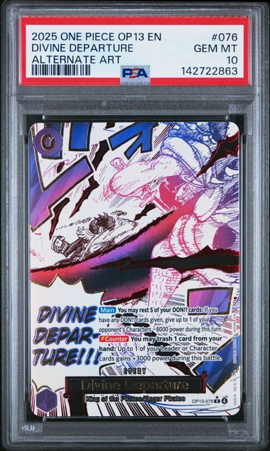 PSA 10 - ONE PIECE OP13-CARRYING ON HIS WILL #076 DIVINE DEPARTURE AA