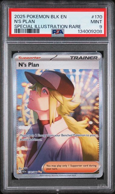 PSA 9 - POKEMON BLACK BOLT #170 N'S PLAN SPECIAL IR
