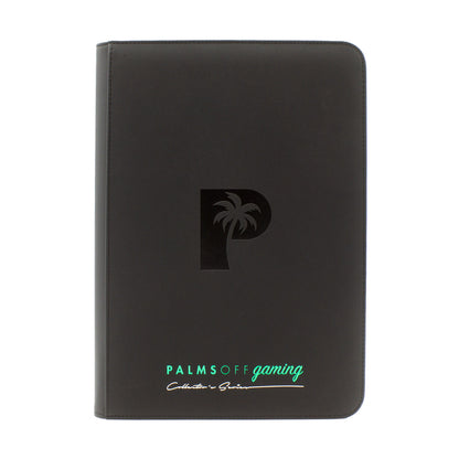 Palms off gaming - Collector's Series 9 Pocket Zip Trading Card Binder - BLACK