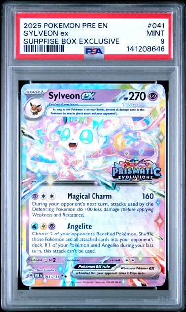 PSA 9 - 2025 POKEMON PRISMATIC EVOLUTIONS #041 SYLVEON ex SURPRISE BOX EXCLUSIVE