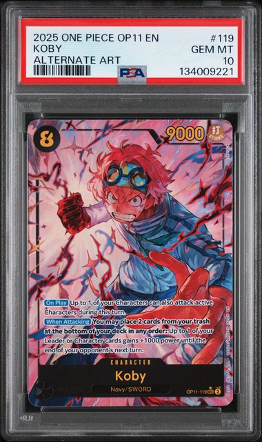 PSA 10 - ONE PIECE OP11-A FIST OF DIVINE SPEED #119 KOBY AA