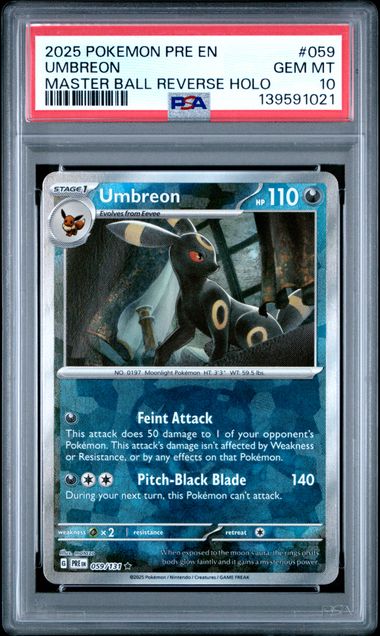 PSA 10 PRIS -EN #059 UMBREON MASTER BALL REVERSE HOLO