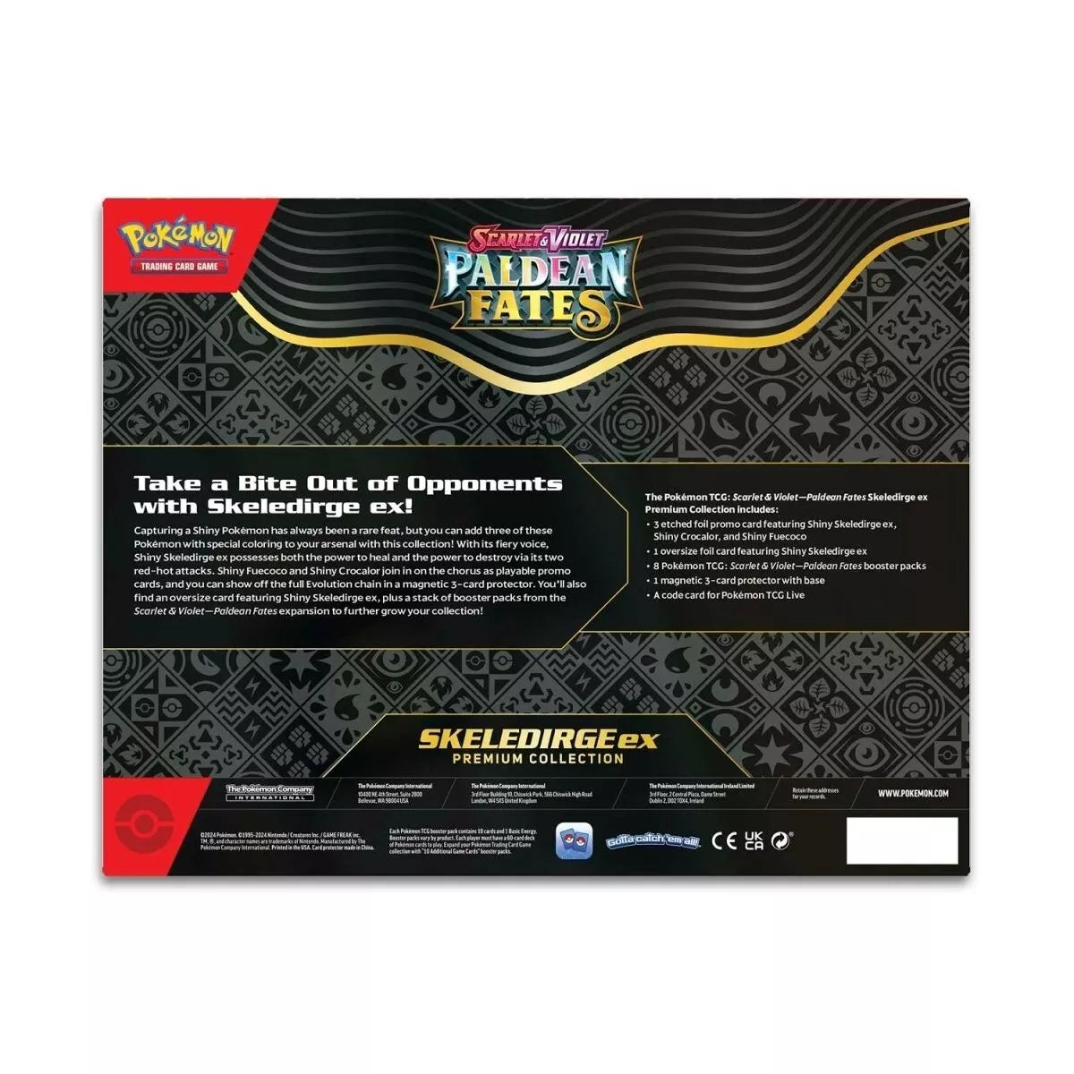 Pokémon TCG Scarlet & Violet – Paldean Fates Skeledirge ex Premium Collection