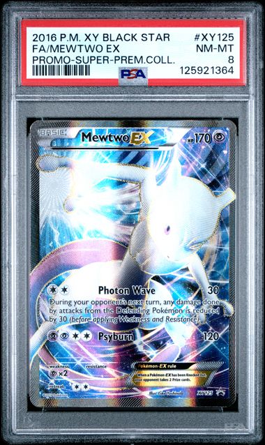 PSA 8 XY BLACK STAR PROMO #XY125 FA/MEWTWO EX PROMO-SUPER-PREM.COLL.