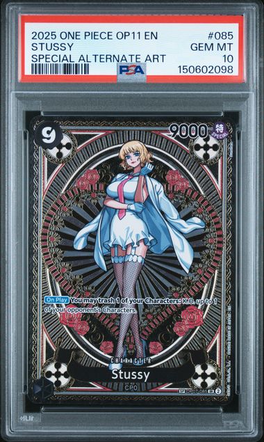 PSA 10 - 2025 ONE PIECE OP11-A FIST OF DIVINE SPEED #085 STUSSY SPECIAL AA