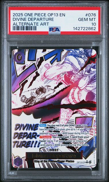 PSA 10 - ONE PIECE OP13-CARRYING ON HIS WILL #076 DIVINE DEPARTURE AA
